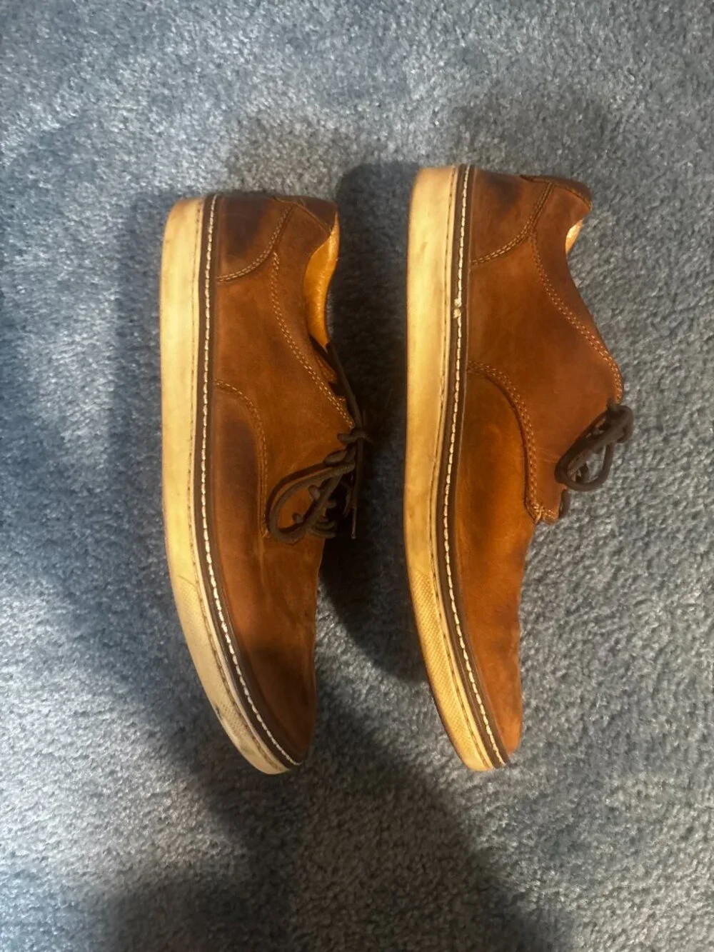 Johnston & Murphy Men's Brown Leather Derby Shoes Size 10 Lace Up Plain Toe